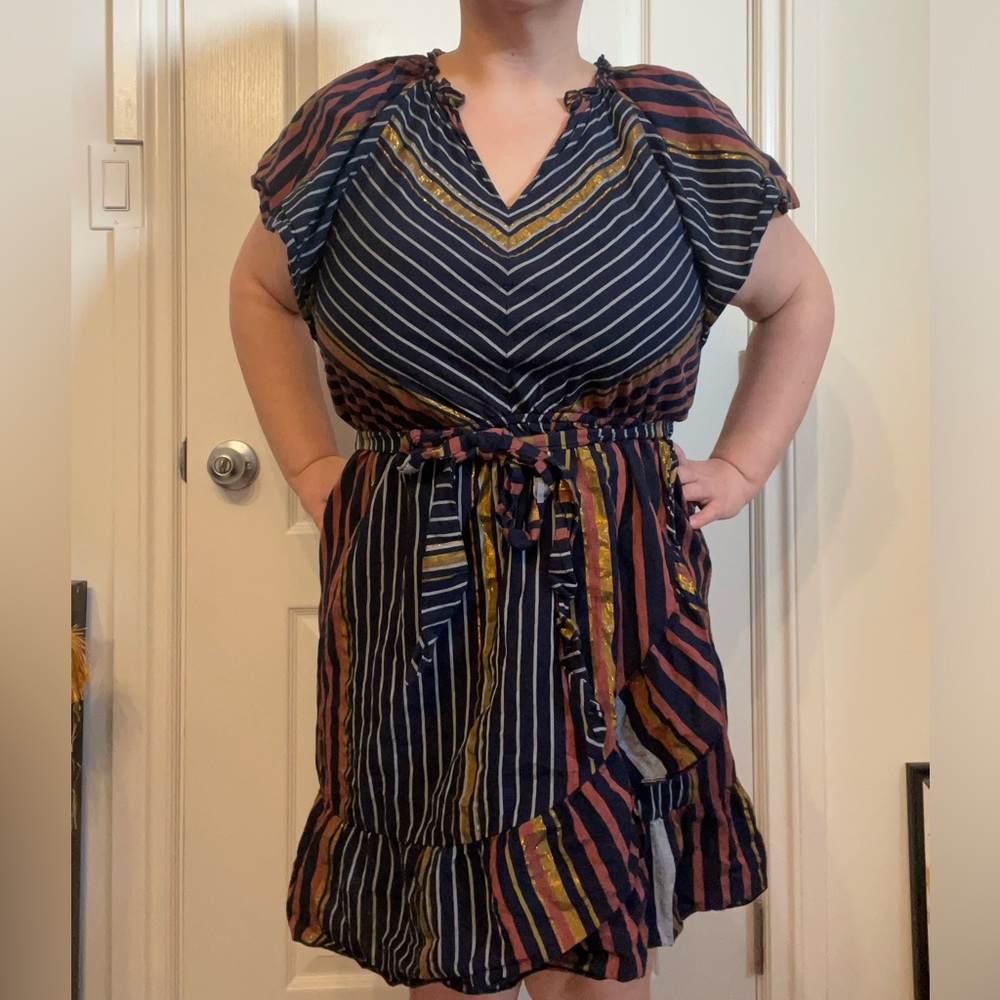 Ranna Gill Anthropologie Sibyl Shimmer Mini Dress